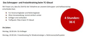 Schnupper- und Freizeittraining